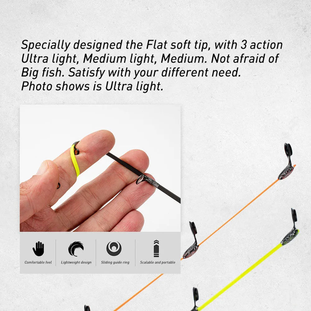 Winter fishing rod soft tip 50cm Ice fishing rod with Flat tip high quality Fiber Glass